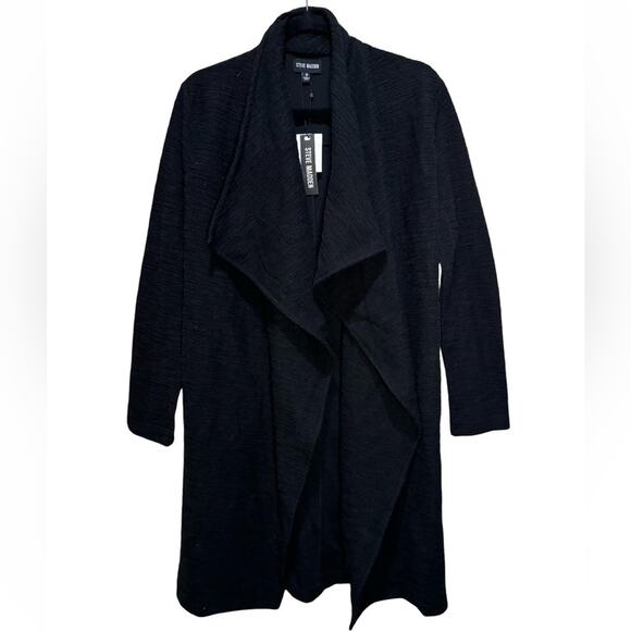 Steve Madden Slub Knit Jacket - Black Size S - Picture 4 of 7